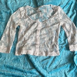 Intimately Free People lace cardigan in Ethereal